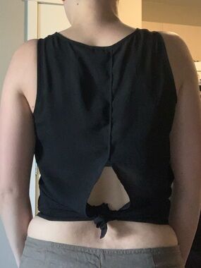 Express Black Sheer Split Back/Tie-up
